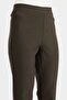 Women's Elastic Waist Flared Leg Tights Trousers Khaki - 6