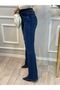 Blue Spanish leg high waist ultra stretch jeans - 2