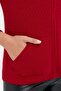 Women's Stand Collar Seamless Front Zipper Wool Cardigan Dark Red - 5
