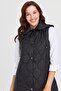 Women's Hooded Quilted Vest Black - 6