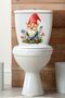 Cute Dwarf and Wild Flowers Themed Toilet Seat Sticker Bathroom Sticker - 4