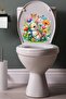 Cute Rabbit Butterfly and Flowers Themed Toilet Seat Sticker Bathroom Sticker - 7