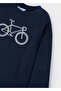 Boy's Cycling Embroidered T-Shirt Navy Blue - 2