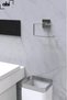 Silver Chrome Roll and Long Towel Holder -WcPaper Holder and Blow DryerSetof 4 - 4