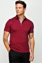 Men's Polo Neck T-shirt Claret Red - 7