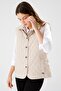Women's Quilted Vest Beige - 4