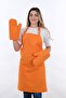 Simple Set of 3 Kitchen Apron Set with Adjustment Hanger and Pocket (2 GLOVES) Chef Waiter Cafe Cook Barista