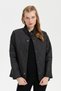 Women's Short Quilted Jacket with Snap Front and Onion Pattern, Black - 7