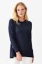 Women's Silvery Sweater with Buttons on the Sides and Skirt Navy Blue - 3