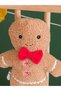 Christmas Themed Cookie Man Figure Baby Throw Pillow with Red Bow Tie and Red Ribbon 29 cm - 2