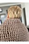Milky Brown Hand Knitted Blanket - 6