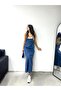 Kn Long Garden Front Pocket Suspender Denim Dress - 3