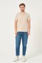 X Serüven 100% Organic Cotton Men's Plain Beige T-Shirt Regular Fit / Regular Fit - 4
