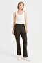 Women's Elastic Waist Flared Leg Tights Trousers Khaki - 3