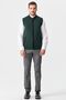 Men's Judge Collar Pique Jacquard Zippered Wool Vest Green - 6