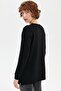 Women's Crew Neck Seamless Front Hair Braided Wool Sweater Black - 8
