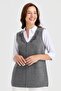 Women's V-Neck Lace Embroidered Wool Vest Smoked - 6