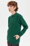 Women's Stand Collar Seamless Wool Cardigan with Braided Hair on the Front Ö.Başı - 4