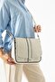 Large Cream Women's Leather Shoulder and Messenger Bag - 3