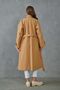 Double-Breasted Jacket with Lapel Button Closure, Belt Detail, Long Sleeves, Lined, Camel Cashmere Coat 9001 - 3