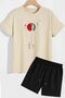 Space Themed Shorts T-shirt Tracksuit Set