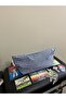 Cobalt Blue Gingham Washable Zippered Single Eyed Cloth Pen Holder Pencil Case Wallet Makeup Bag - 3