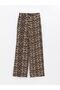 Lcw Vision - Brown Leopard Print Women's Trousers with Elastic Waist - 3