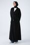 Black Belted Jacket Collared Buttoned Abaya