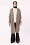 Beige Open Front T-sleeve Knitwear Cardigan - 2