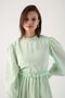 Turquoise Ruffle Detailed Tunic with Gathered Waist - 5