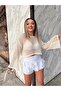 Women's Cream Depox Spanish Sleeve Perforated Crop - 3