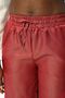 Women's Elastic Waist, Loose Legs, Shiny Fabric, Solid Color Pants - 2