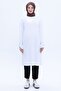 White Cotton Tunic with Back Slits and Epaulettes - 2