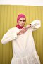 Ecru Ribbed Collarless Cotton Tunic - 5