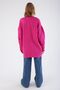 Fuchsia V-Neck Heart Buttoned Knitted Cardigan - 4