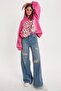 Blue 100% Cotton Ripped Detailed Wide Leg Denim Trousers