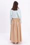 Dark Beige Pleated Waist Flared Skirt - 4