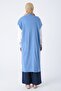 Long Knitwear Vest with Blue Pockets - 4