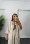 Raw Linen Boheme Stone Color Trousers Shirt Set - 7