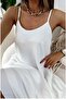 Ayrobin Fabric Long White Dress with Adjustable Straps - 3