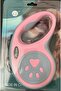 5 Mt Pink Pet Pattern Luxury Walking Leash - Automatic Retractable