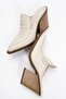 Valmine Women's Genuine Leather Western Slippers Beige - 8