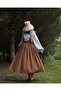 Vintage Light Brown Skirt with Pockets - 2