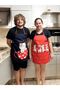 Women's and Men's Couple Apron Set (2 Pieces) Red Cat Cup Cat - 6