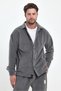 Men's Oversize Anti-Pilling Cold-Proof Loose Cut Shirt Collar Ice Gray Fleece Cardigan Rf0312 - 2