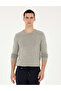 Light Gray Melange Slim Fit Crew Neck Basic Knitwear Sweater 50296575-Vr091