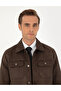 Brown Shirt Collar Faux Leather Jacket 50300520-400 - 2
