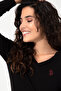 سترة نسائية سوداء أساسية برقبة على شكل حرف V 50251903 -VR046 - 2