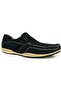 Marine 100% Genuine Leather Elastic 51101 Men's Shoes BLACK