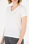 Women's Ecru V-Neck T-Shirt 50262532 -Vr019 - 6